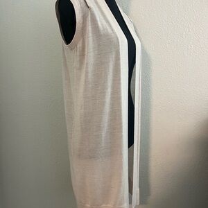 All Saints Light Beige Merino Vest Cardigan